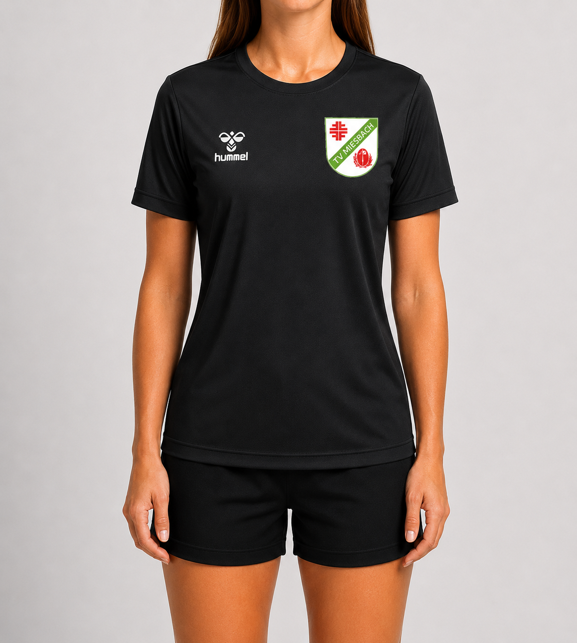 TV Miesbach Basics Tshirt von vorne in schwarz von Hummel