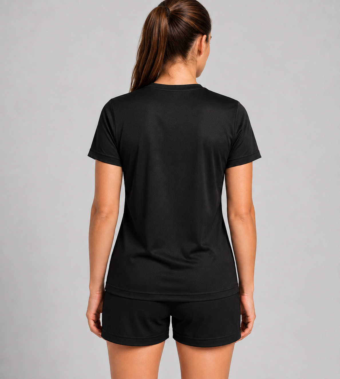 Erima Baumwoll Shirt ohne TV Miesbach Logo für Damen von hinten in schwarz