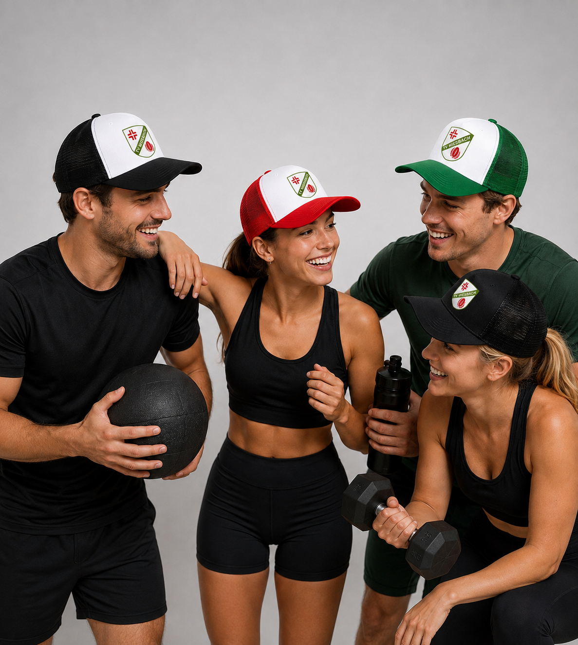 Gruppe Sportler mit TV Miesbach Caps