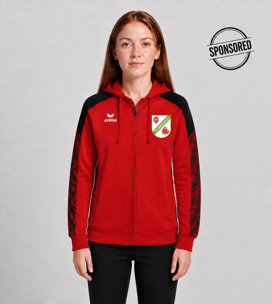 rote Erima Trainingsjacke des TV Miesbach in rot mit Logo von vorne