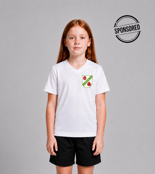 TV Miesbach einfaches Shirt von ID mit Logodruck vorne für Kinder in weiss