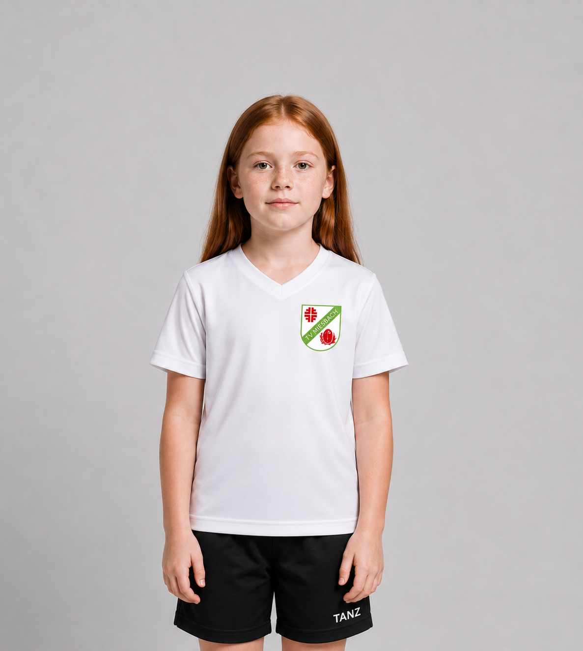 TV Miesbach einfaches Shirt von ID mit Logodruck vorne für Kinder in weiss