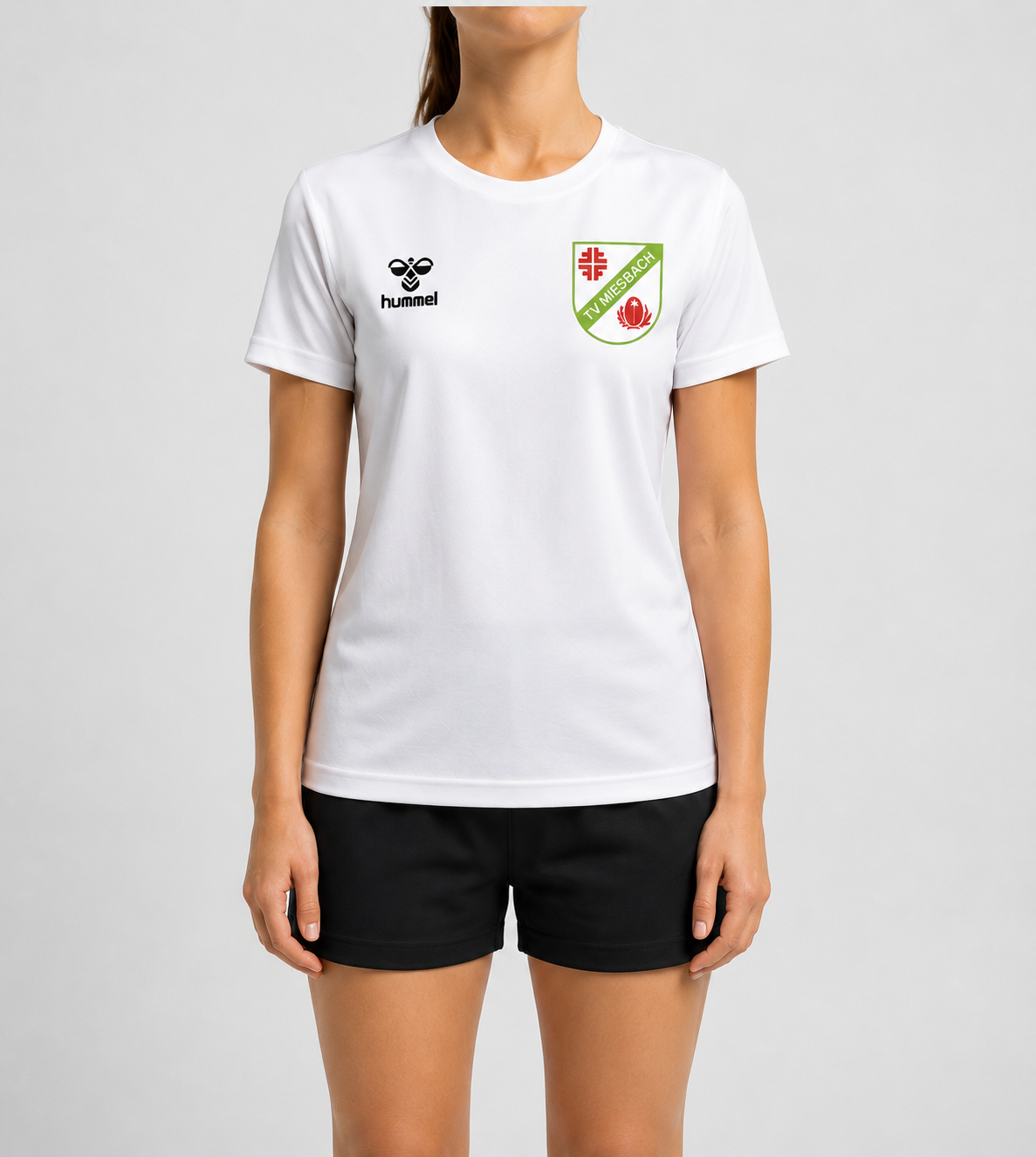 TV Miesbach Basics Tshirt von vorne in weiß von Hummel