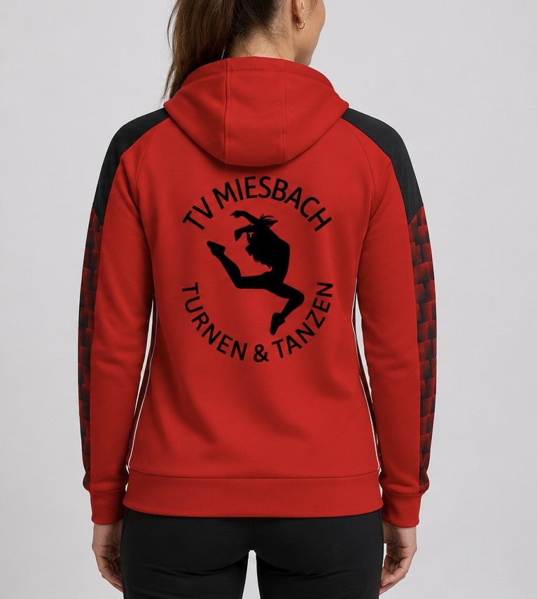 TV Miesbach Vereins und Trainingsjacke in Rot mit Logo gedruckt von hinten