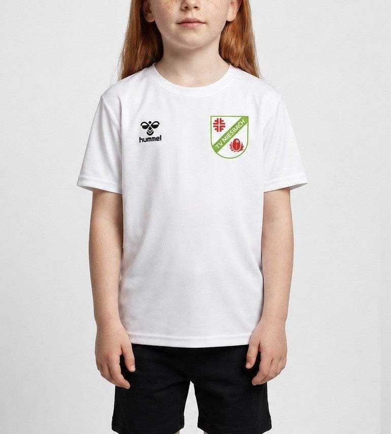weißes TV Miesbach Tshirt vorne mit Logo